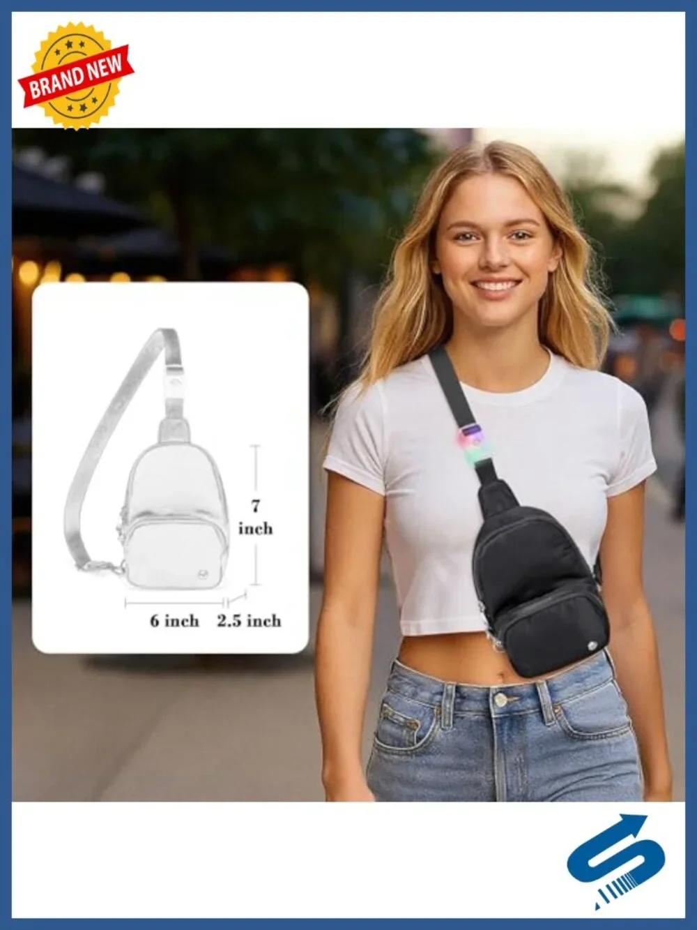 Anti Theft RFID Sling Bag Women Lightweight Nylon Crossbody Purse